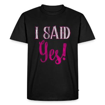Bride engagement - Men's Premium Organic T-Shirt - black - Front - Nico (187cm)