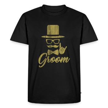 Célibataire - T-shirt Premium bio Homme - noir - Devant - Nico (187cm)