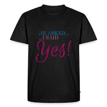 engagement - Men's Premium Organic T-Shirt - black - Front - Nico (187cm)