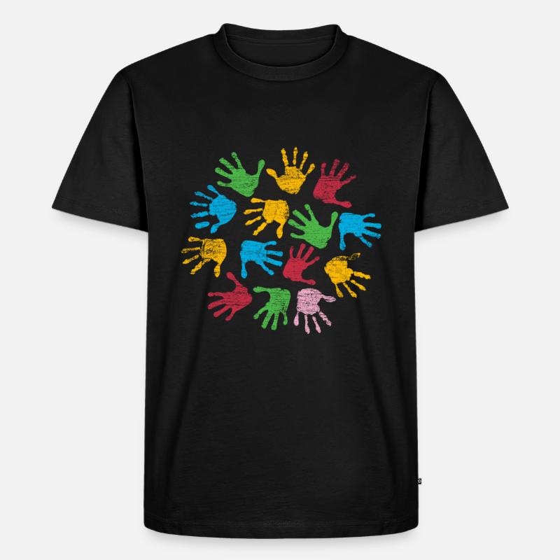 Kindergarten Farben - Männer Premium Bio T-Shirt - Schwarz
