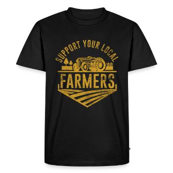 Farmer farm - Men's Premium Organic T-Shirt - black - Front - Nico (187cm)