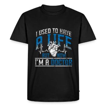 La vie privée du docteur - T-shirt Premium bio Homme - noir - Devant - Nico (187cm)