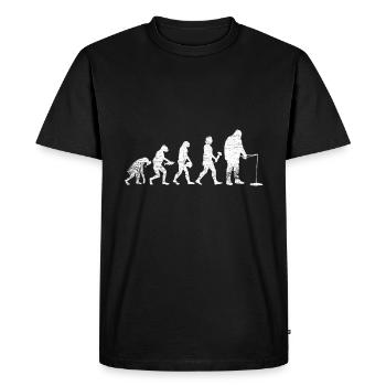 Evolution de la pêche sur glace - T-shirt Premium bio Homme - noir - Devant - Nico (187cm)