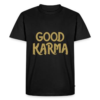 meditation - Men's Premium Organic T-Shirt - black - Front - Nico (187cm)