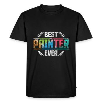 Héros peintre - T-shirt Premium bio Homme - noir - Devant - Nico (187cm)