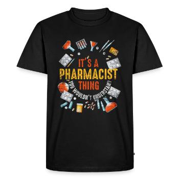 pharmacien - T-shirt Premium bio Homme - noir - Devant - Nico (187cm)