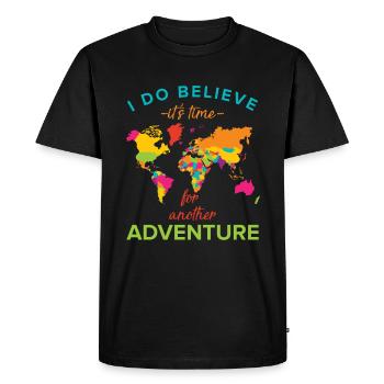 Voyage d'aventure - T-shirt Premium bio Homme - noir - Devant - Nico (187cm)