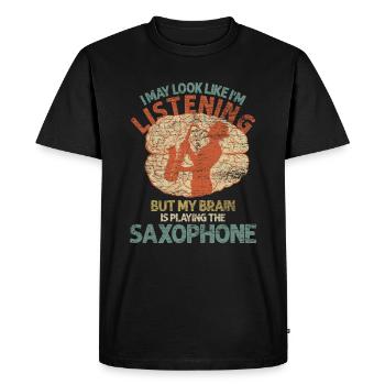 Tête de saxophone - T-shirt Premium bio Homme - noir - Devant - Nico (187cm)