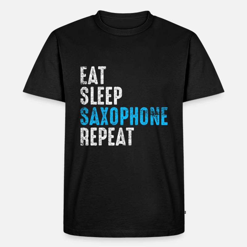 Saxophon - Männer Premium Bio T-Shirt - Schwarz
