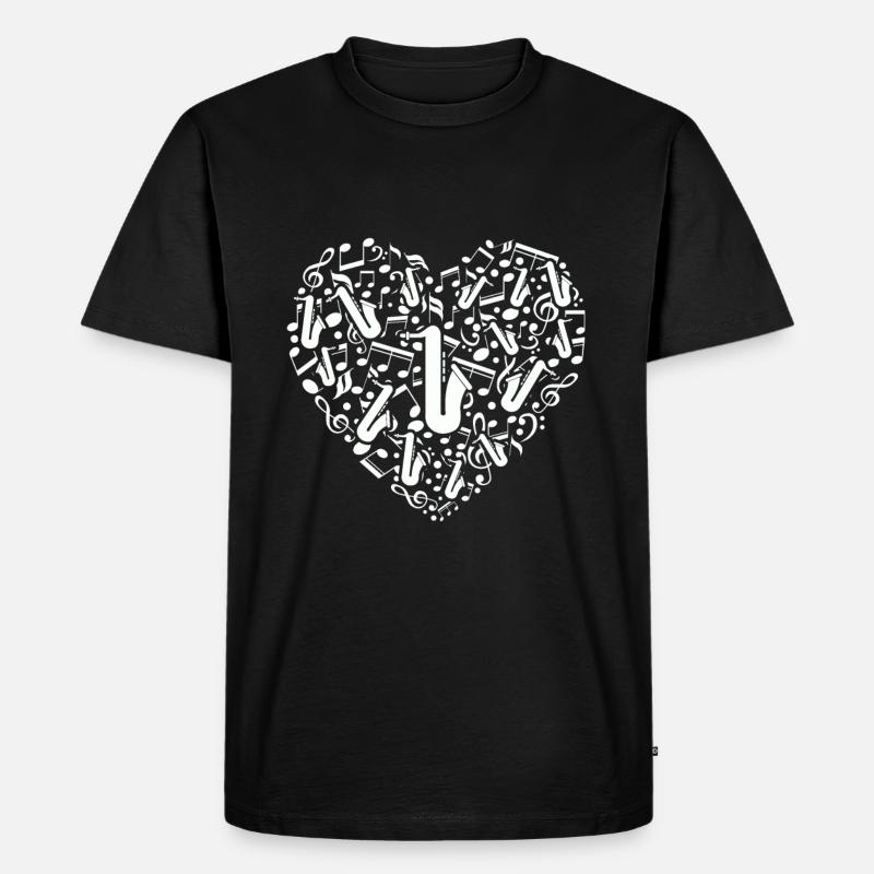 Saxophon - Männer Premium Bio T-Shirt - Schwarz