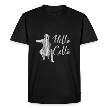 La joie du violoncelle - T-shirt Premium bio Homme - noir - Devant - Nico (187cm)