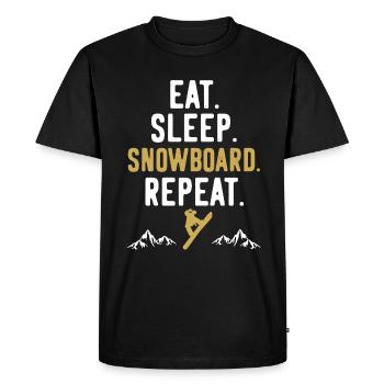 Snowboarding Snowboard Snowboarder Repeat - Men's Premium Organic T-Shirt - black - Front - Nico (187cm)