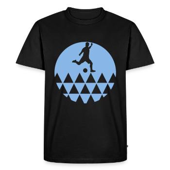 Soccer football player blue - Men's Premium Organic T-Shirt - black - Front - Nico (187cm)