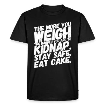 Gâteau drôle de paroles drôles cool - T-shirt Premium bio Homme - noir - Devant - Nico (187cm)