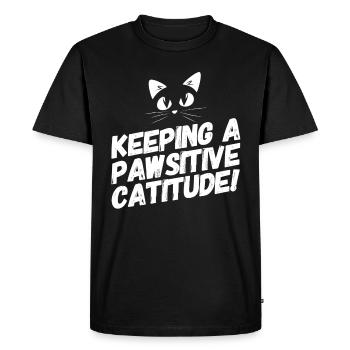 Cat Cat Lover Funny Sayings Motivation - T-shirt Premium bio Homme - noir - Devant - Nico (187cm)