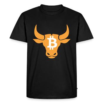 Bitcoin crypto-monnaie crypto-cop - T-shirt Premium bio Homme - noir - Devant - Nico (187cm)