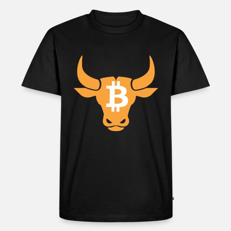 Bitcoin Kryptowährung Krypto Bulle - Männer Premium Bio T-Shirt - Schwarz