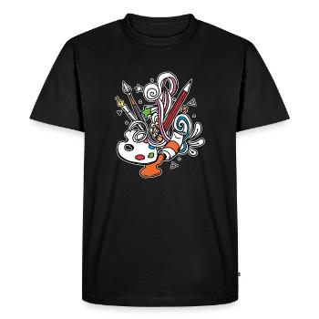 Artiste palette de couleurs - T-shirt Premium bio Homme - noir - Devant - Nico (187cm)