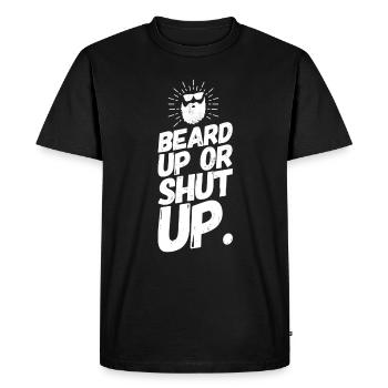 Beard Bearded Beard Funny Sayings Shut Up - Men's Premium Organic T-Shirt - black - Front - Nico (187cm)