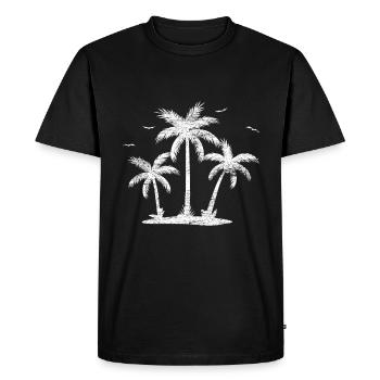 Summer Palm Trees - Men's Premium Organic T-Shirt - black - Front - Nico (187cm)