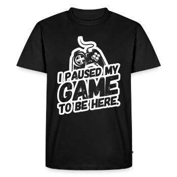 Gamer Gaming Jeux de jeu Jeux vidéo Pause - T-shirt Premium bio Homme - noir - Devant - Nico (187cm)