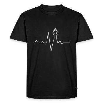 Battement de coeur d'échecs - T-shirt Premium bio Homme - noir - Devant - Nico (187cm)