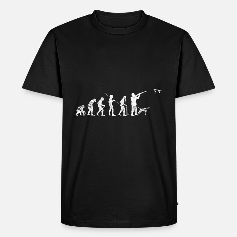 Jagdhund Evolution - Männer Premium Bio T-Shirt - Schwarz