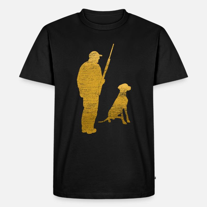 Jäger Jagdhund - Männer Premium Bio T-Shirt - Schwarz