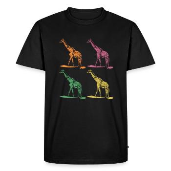 Girafe girafes - T-shirt Premium bio Homme - noir - Devant - Nico (187cm)