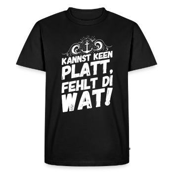 Plattdeutsch Spruch Sprüche Norddeutschland Platt - Männer Premium Bio T-Shirt - Schwarz - Vorne - Nico (187cm)
