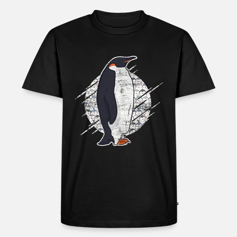 Pinguin Kaiserpinguin - Männer Premium Bio T-Shirt - Schwarz