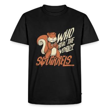 Animaux écureuil - T-shirt Premium bio Homme - noir - Devant - Nico (187cm)