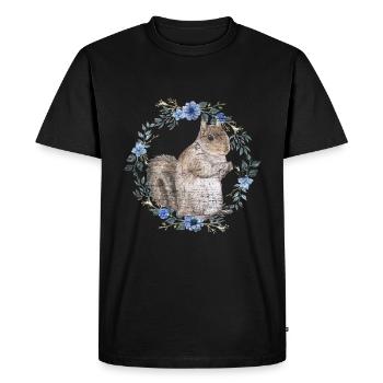 écureuil - T-shirt Premium bio Homme - noir - Devant - Nico (187cm)