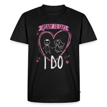 Marry bridal couple - Men's Premium Organic T-Shirt - black - Front - Nico (187cm)