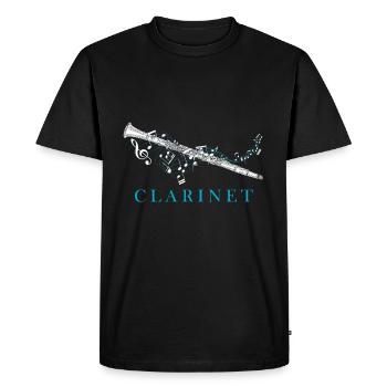Instrument clarinette - T-shirt Premium bio Homme - noir - Devant - Nico (187cm)
