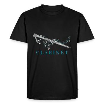Instrument de musique clarinette - T-shirt Premium bio Homme - noir - Devant - Nico (187cm)