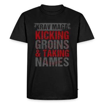 Krav Maga - Men's Premium Organic T-Shirt - black - Front - Nico (187cm)