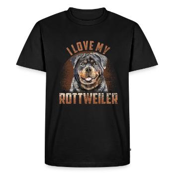 La passion de Rottweiler - T-shirt Premium bio Homme - noir - Devant - Nico (187cm)