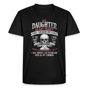 Père fille bébé - T-shirt Premium bio Homme - noir - Devant - Nico (187cm)