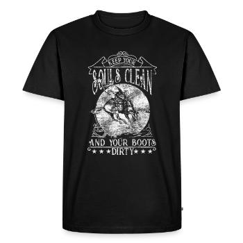 Bottes de cowboy - T-shirt Premium bio Homme - noir - Devant - Nico (187cm)