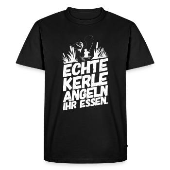 Fishing Fishing Funny Sayings Real Guys - Men's Premium Organic T-Shirt - black - Front - Nico (187cm)