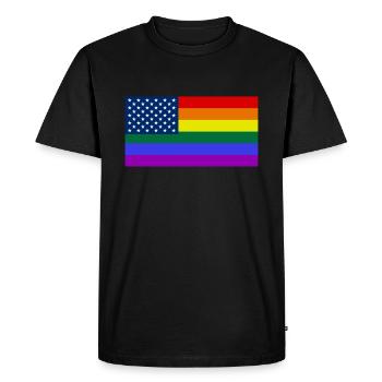 Regenbogen, LGBT, Gay Pride, US LGBT Flag - T-shirt Premium bio Homme - noir - Devant - Nico (187cm)