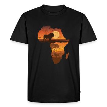 Lion Afrique - T-shirt Premium bio Homme - noir - Devant - Nico (187cm)