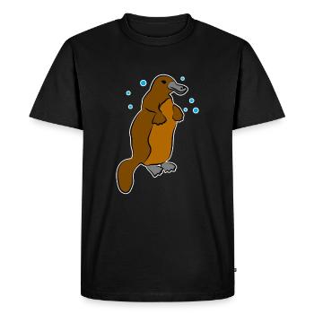 Schnabeltier - Männer Premium Bio T-Shirt - Schwarz - Vorne - Nico (187cm)