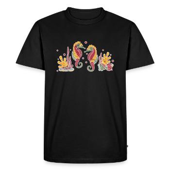 Coraux d'hippocampe - T-shirt Premium bio Homme - noir - Devant - Nico (187cm)