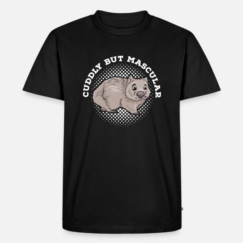 Wombat Beuteltier - Männer Premium Bio T-Shirt - Schwarz