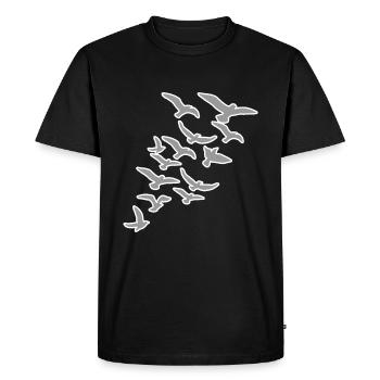 Oiseaux oiseaux migrateurs - T-shirt Premium bio Homme - noir - Devant - Nico (187cm)