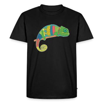 Chameleon Coloré - T-shirt Premium bio Homme - noir - Devant - Nico (187cm)