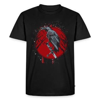 Corbeau minuit - T-shirt Premium bio Homme - noir - Devant - Nico (187cm)