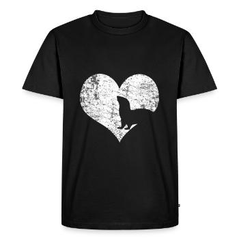 Amoureux des animaux furets - T-shirt Premium bio Homme - noir - Devant - Nico (187cm)